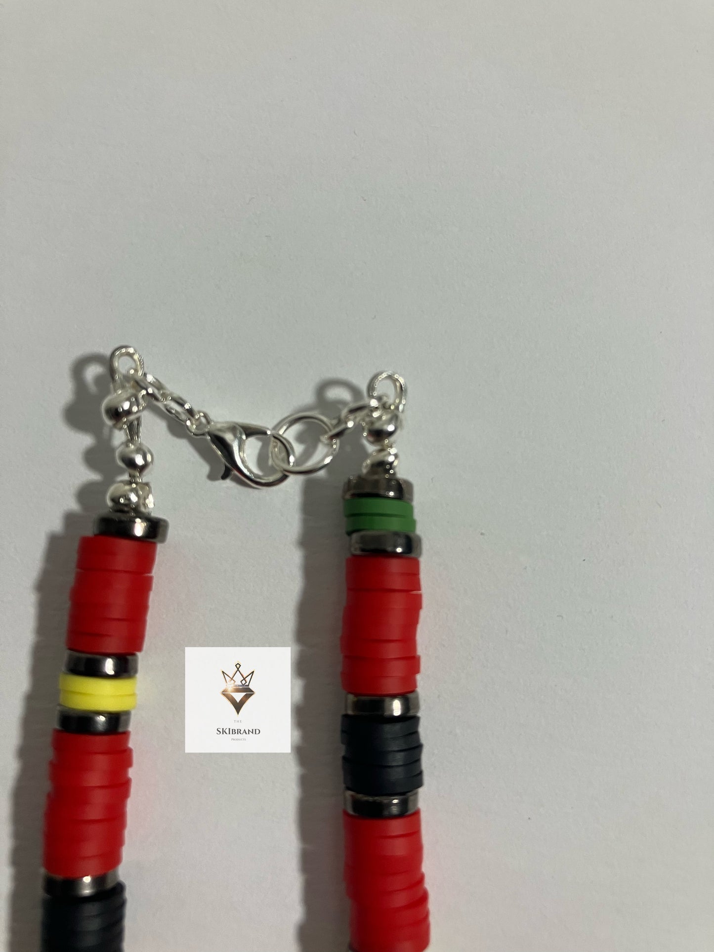 Multi Red Heishi Beaded Necklace