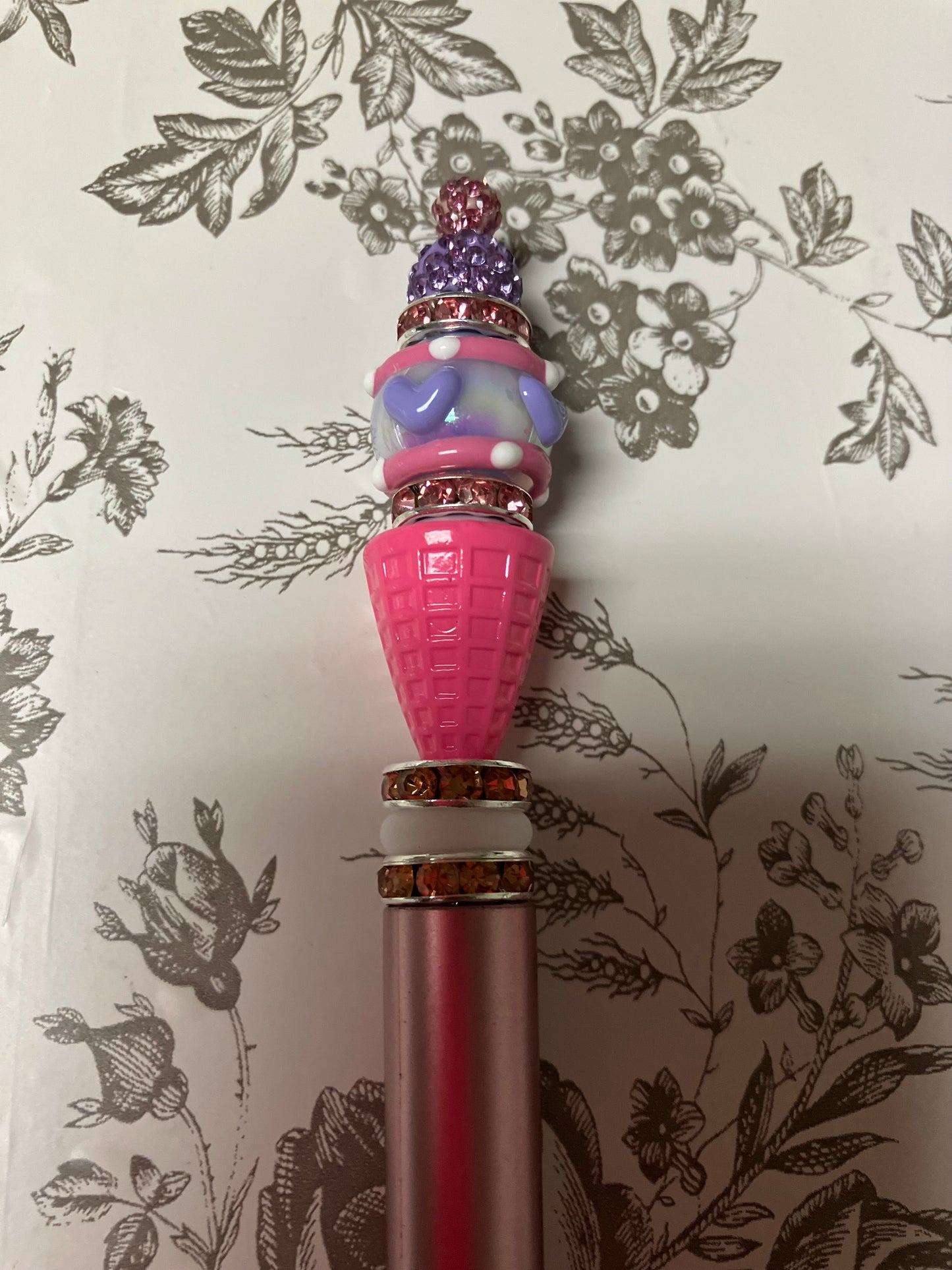 My Love for Ice Cream Hand painted Bead Luxe Pen