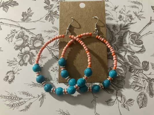Mexico Dangle Hoop Earrings