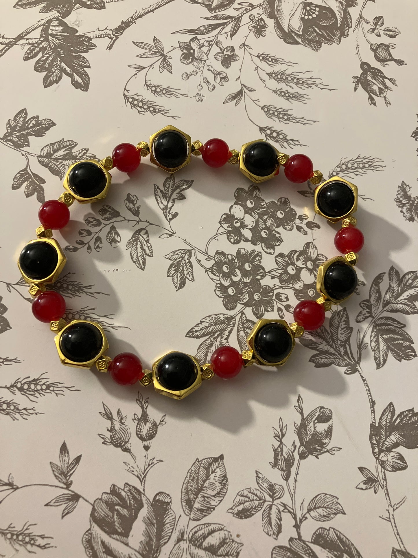 Black and Red with gold Frames
