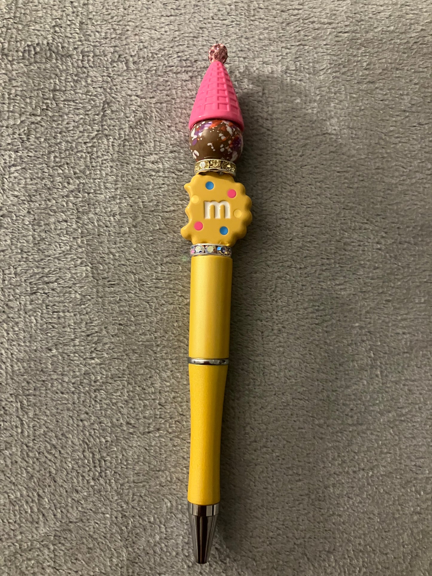 Upside Down Chocolate Ice Cream and Cookies Luxe Beaded Pen