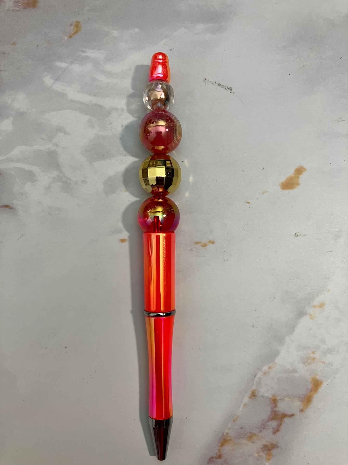 Opal Orange Beaded Pen
