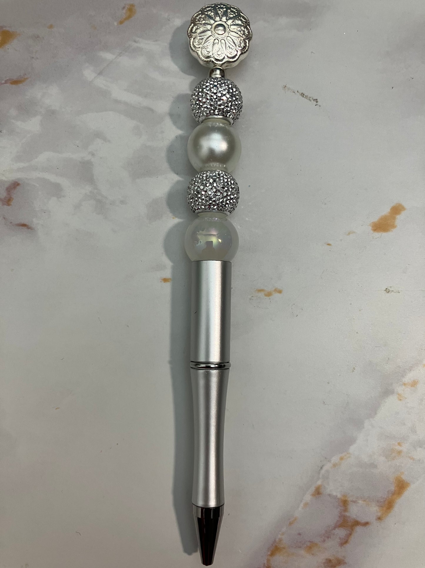 Silver Beaded Pen