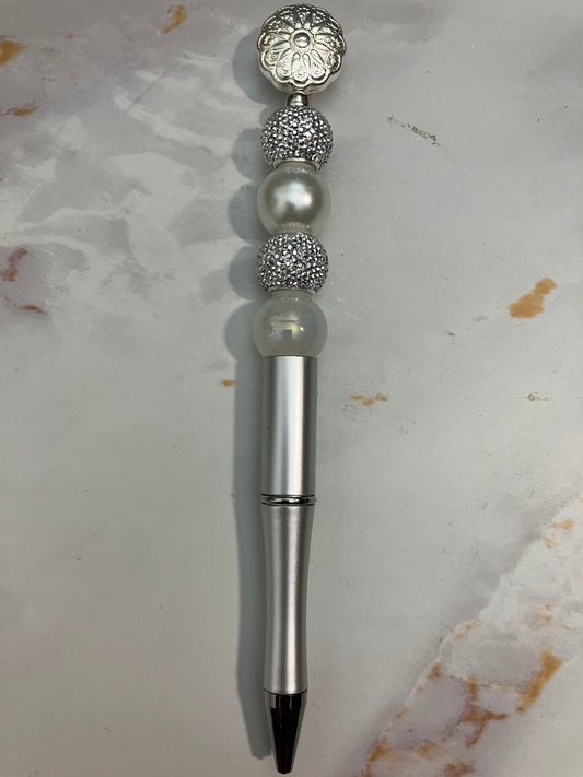 Silver Beaded Pen